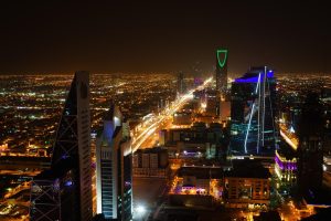 The modern skyline of Riyadh, the capital of Saudi Arabia