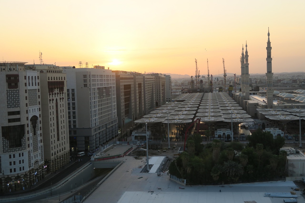 The Prophet’s Mosque in Medina, the second holiest site in Islam