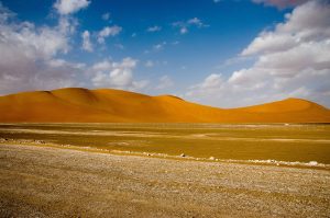 The vast sand dunes of the Arabian desert