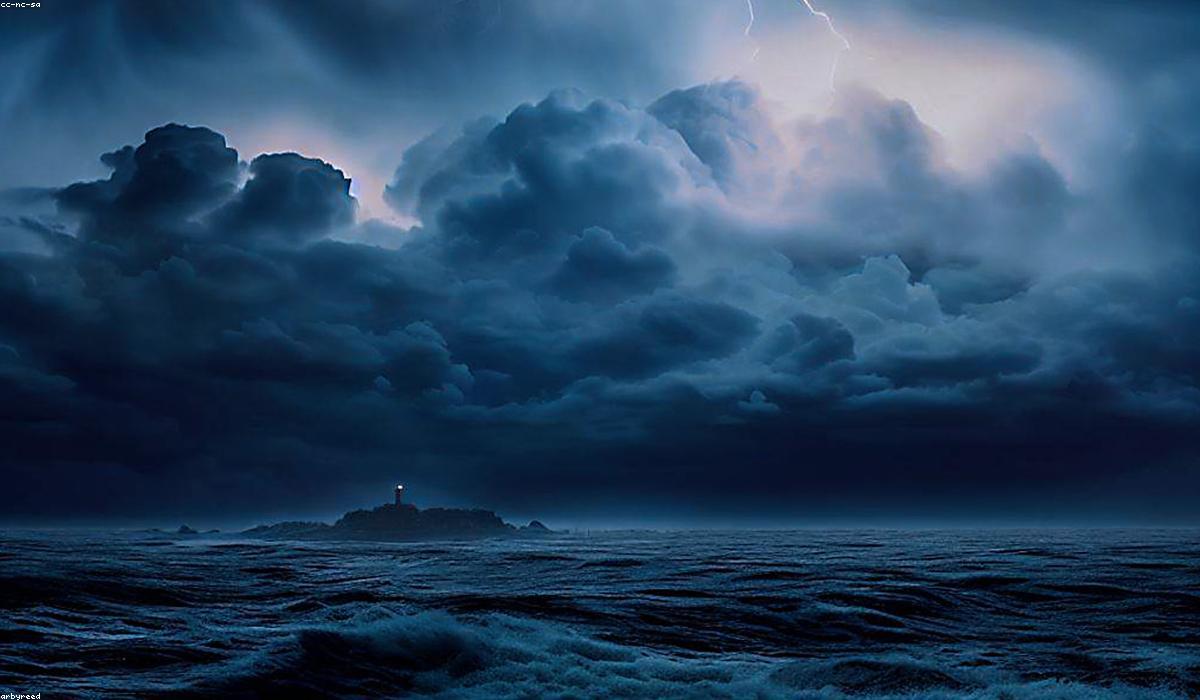 A storm at sea