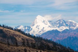 The forested mountains of eastern Bhutan, homeland of the Sharchop