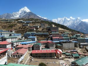 Namche Bazaar, the great Sherpa town of the Khumbu region