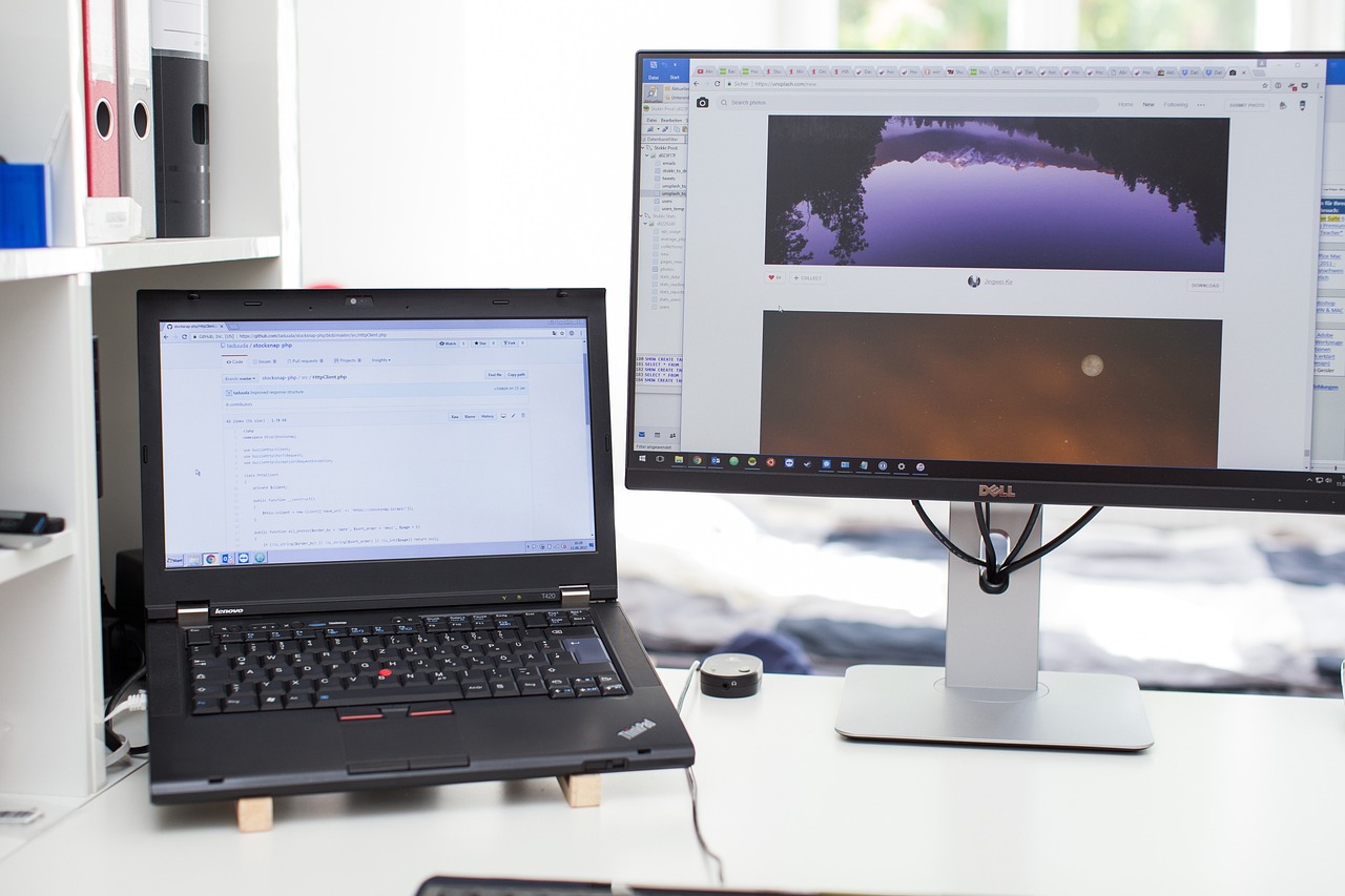 Laptop paired with a second external monitor
