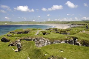 Skara Brae house with stone furniture, Orkney