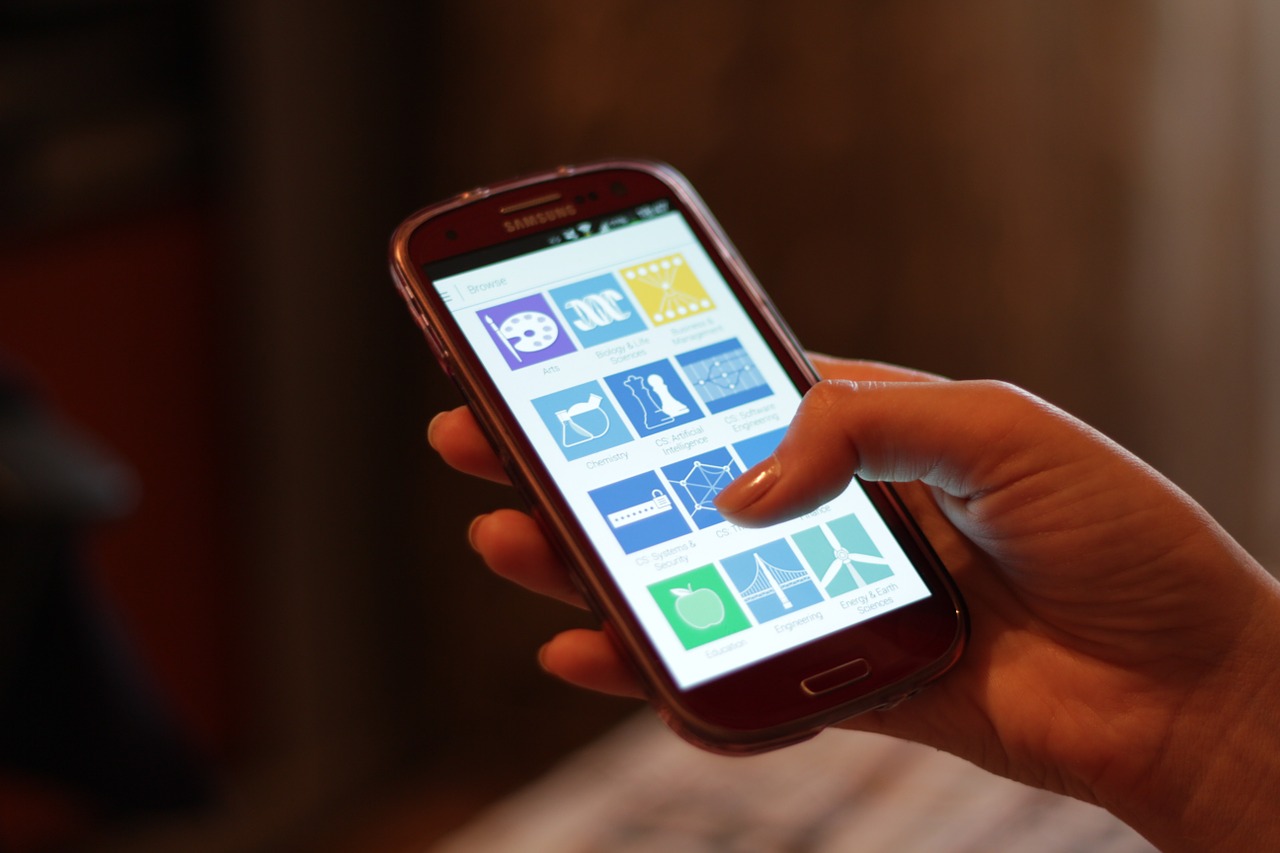 A person using a smartphone