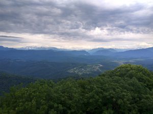 View over forested hills near Sochi