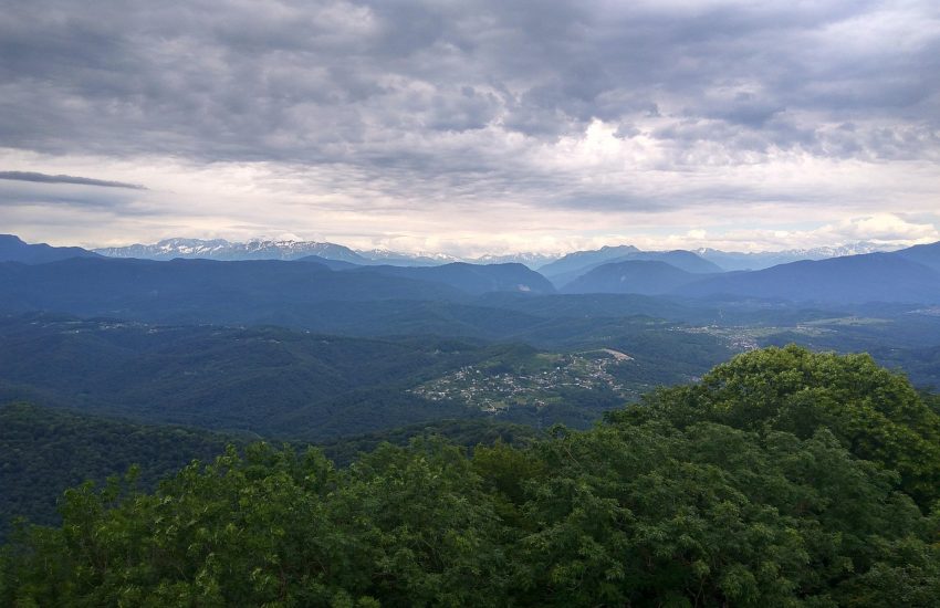 View over forested hills near Sochi