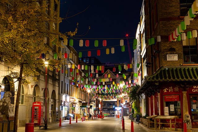 The lanterns of London's Chinatown beside Soho