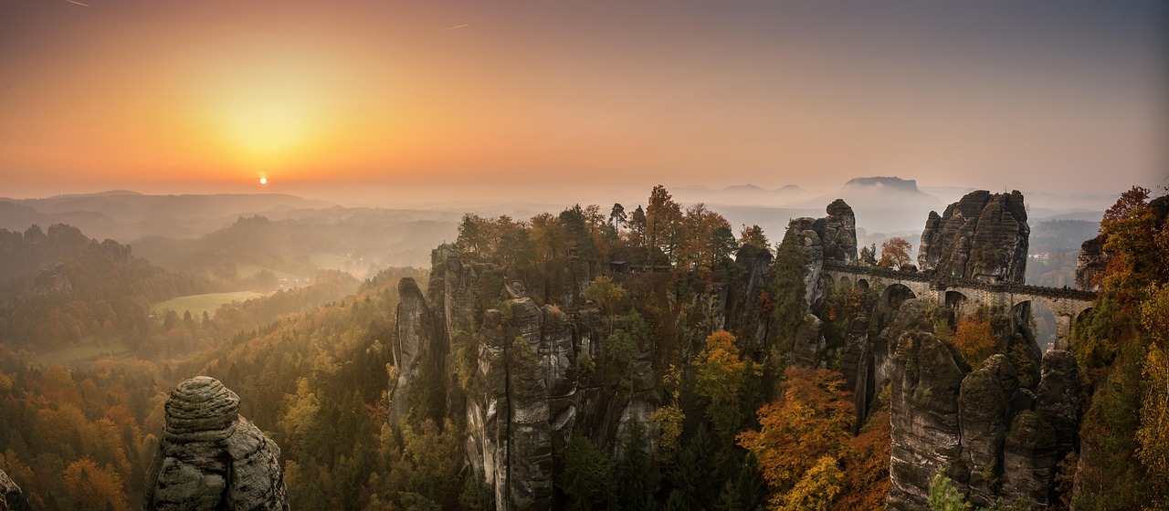 The dramatic landscape of Saxony in eastern Germany, near the Sorbian region