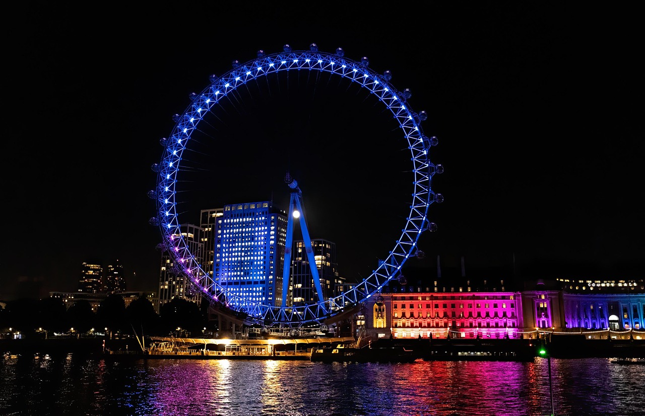 The South Bank riverside with the London Eye