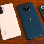 A range of modern smartphones