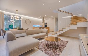 Smart space-saving furniture in a tiny modern home