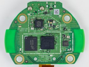 The processor mainboard inside a smart speaker