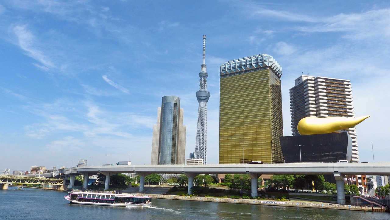 The Sumida River flowing through Tokyo