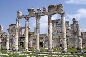The colonnaded ruins of Apamea, a great classical city in Syria