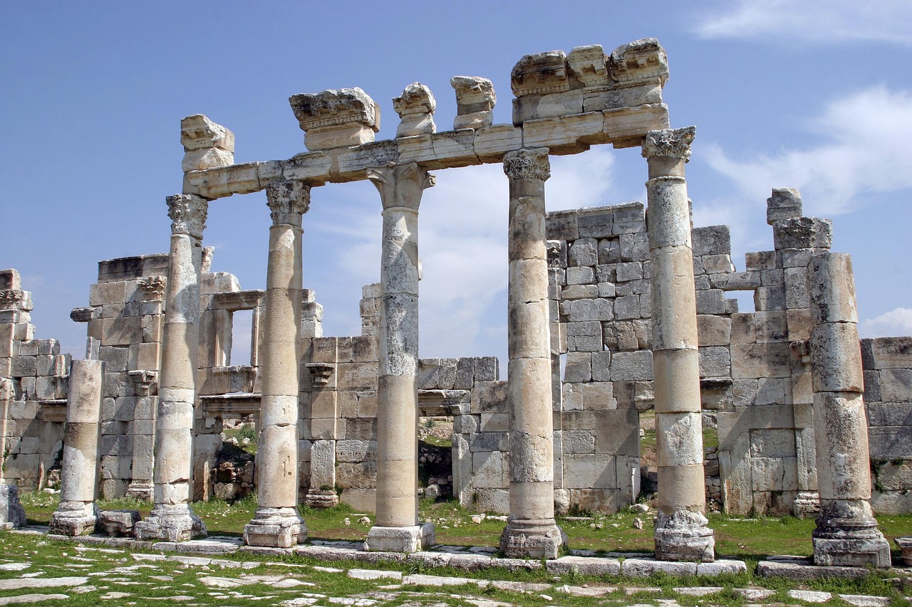 The colonnaded ruins of Apamea, a great classical city in Syria