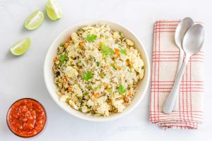 A plate of Hyderabadi biryani, the celebrated rice dish of the Deccan