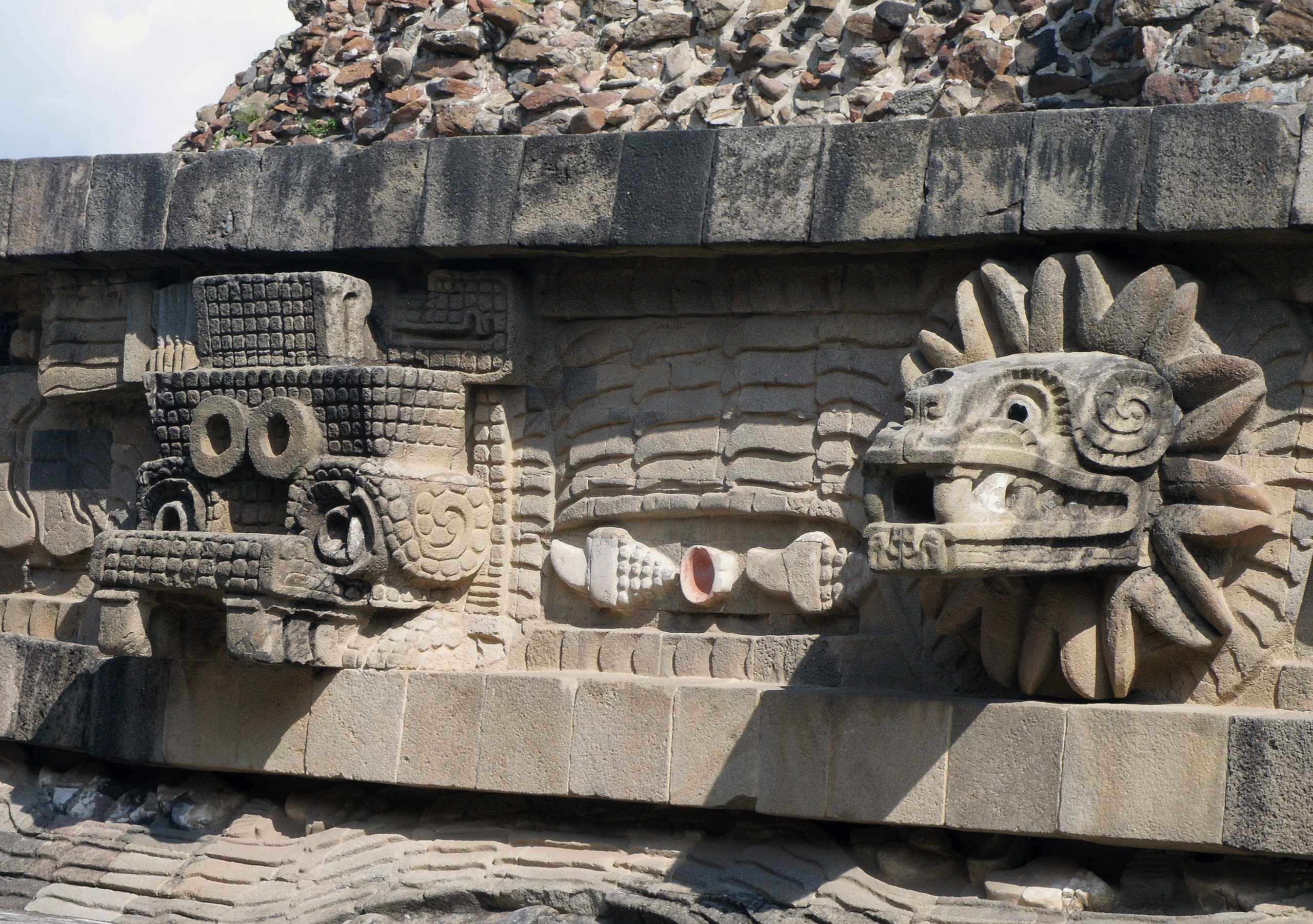 Carved detail of the feathered serpent