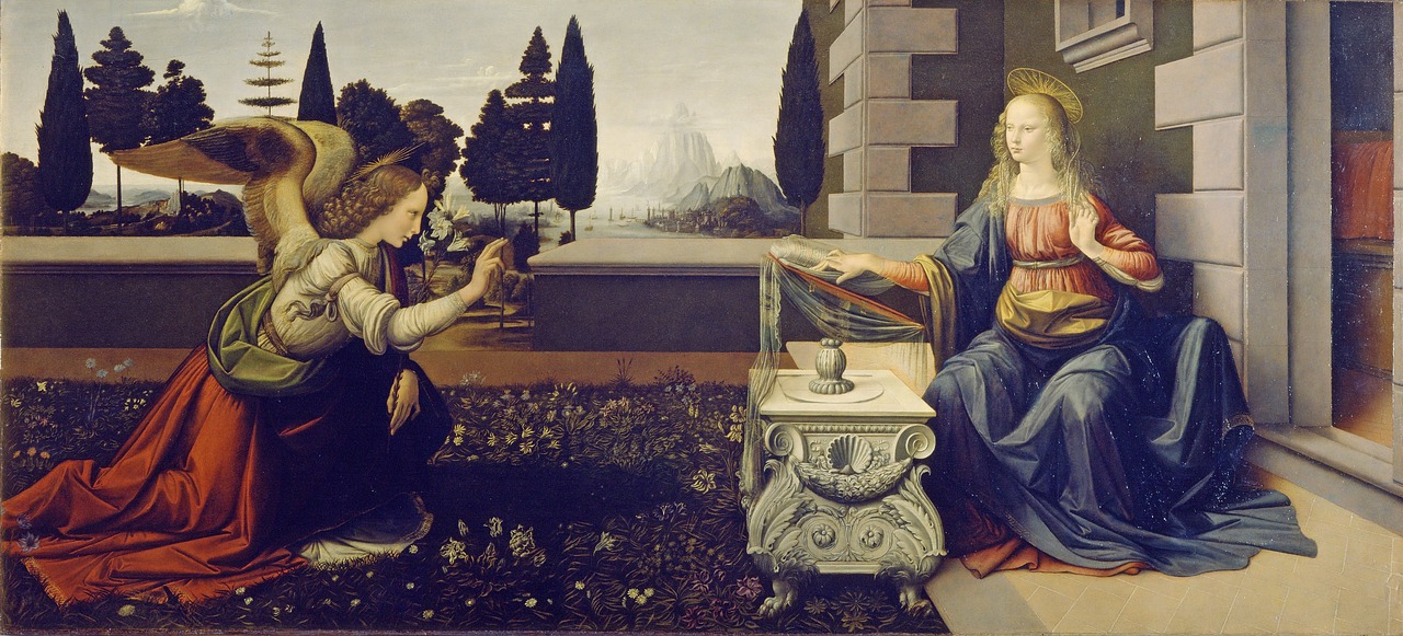 Artwork depicting the Annunciation to Mary