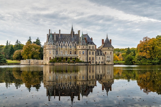 A still water surface with a mirror-like reflection