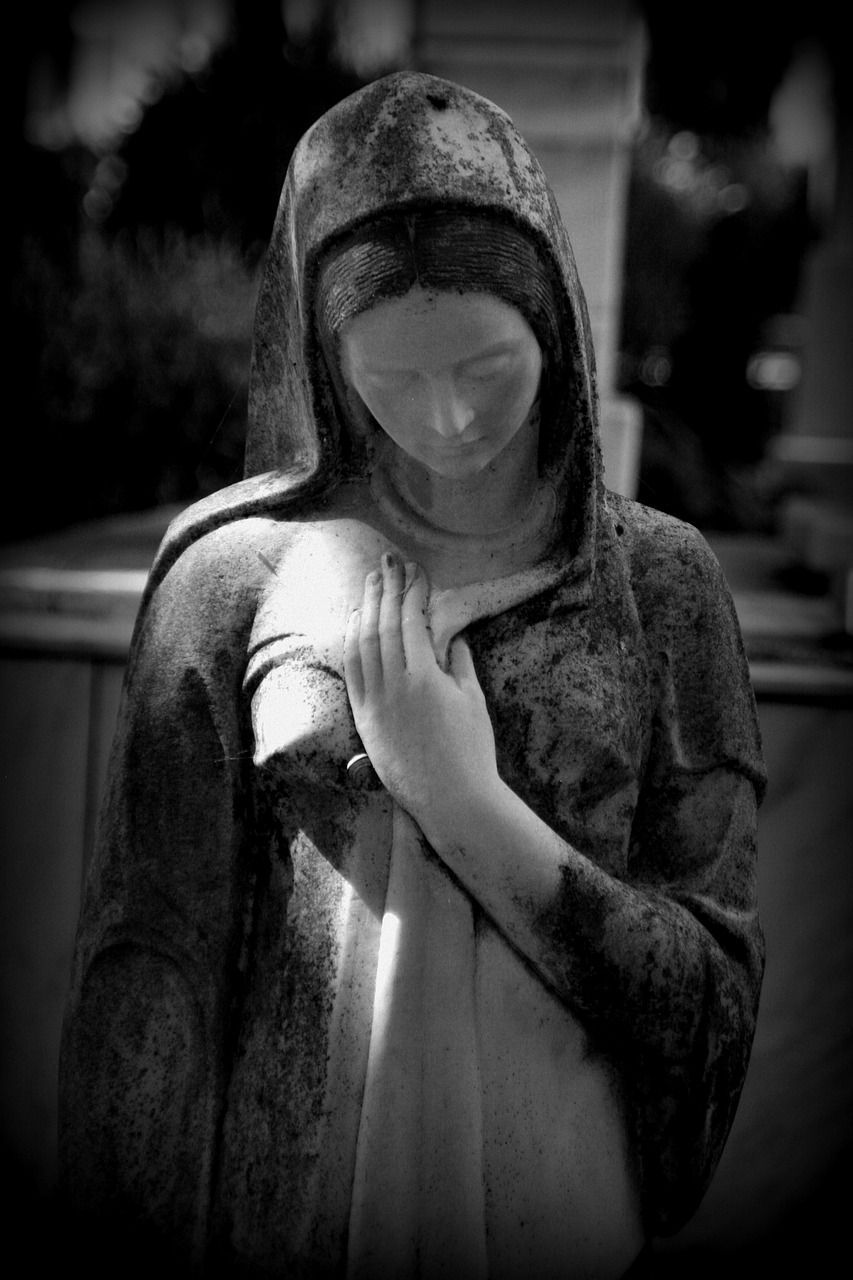 A statue of the Virgin Mary