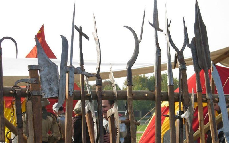 Medieval battle scene in France