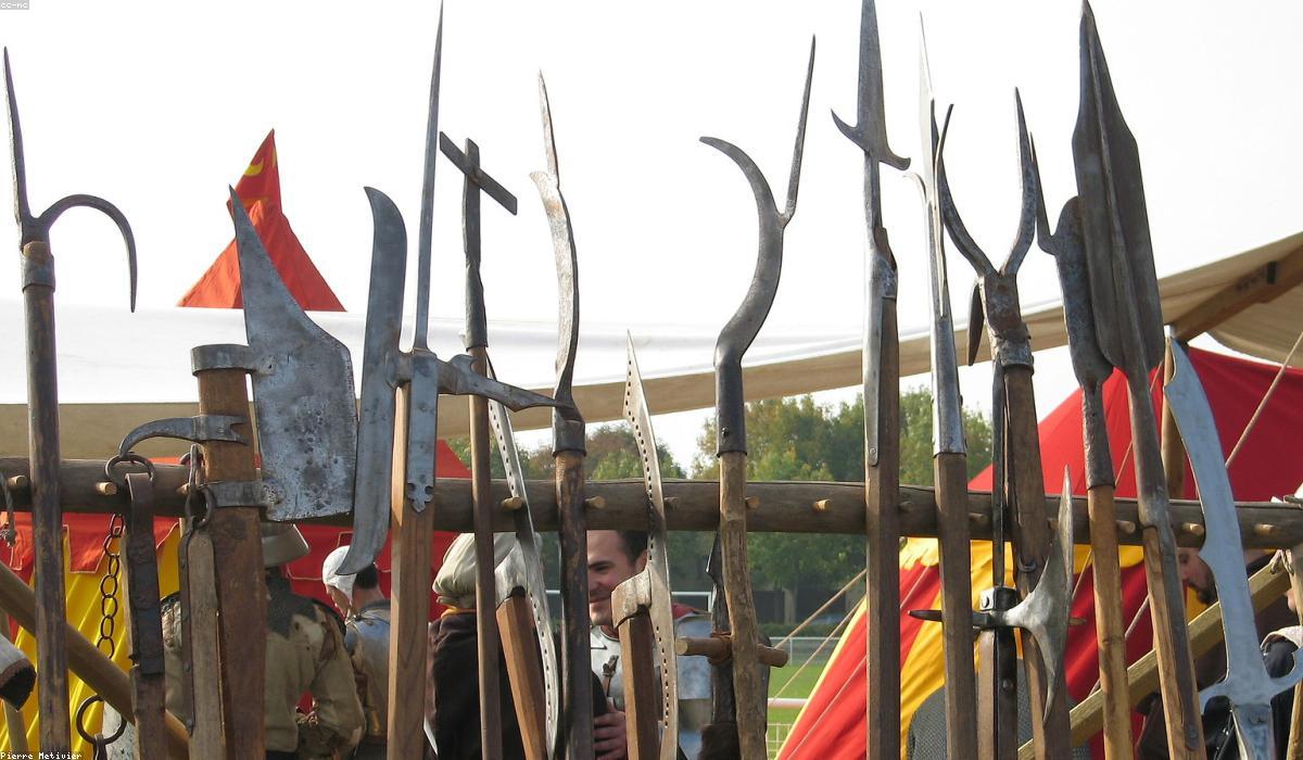 Medieval battle scene in France