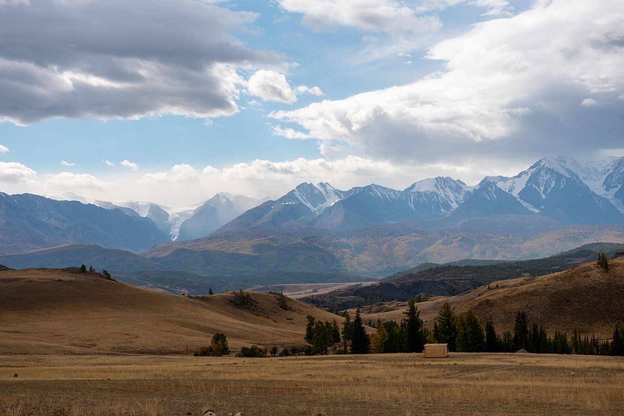 Mountains and grassland of south Siberia, the homeland environment of the Tuvan people