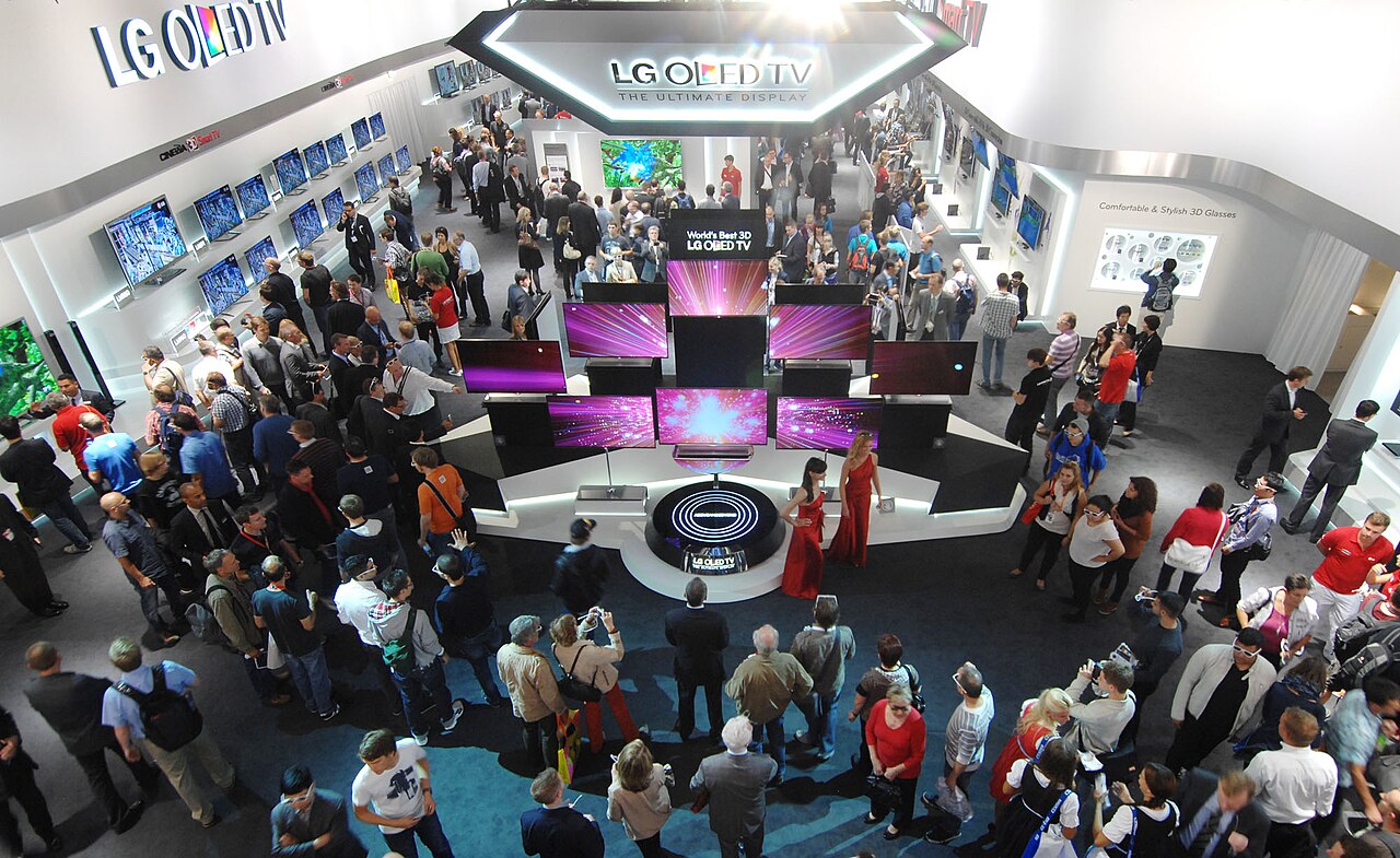 A thin modern OLED television