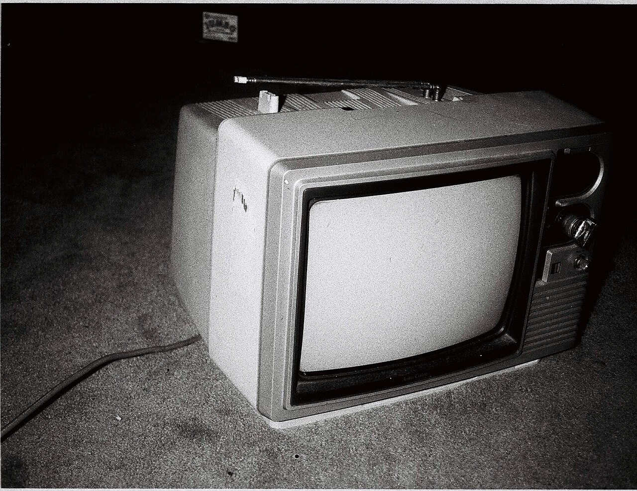 A vintage cathode-ray-tube television set