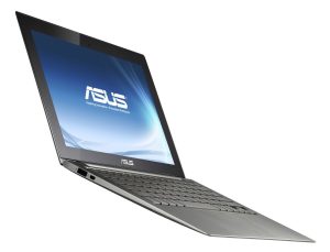 A thin ultrabook laptop