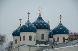 Central Veliky Novgorod near the Kremlin walls