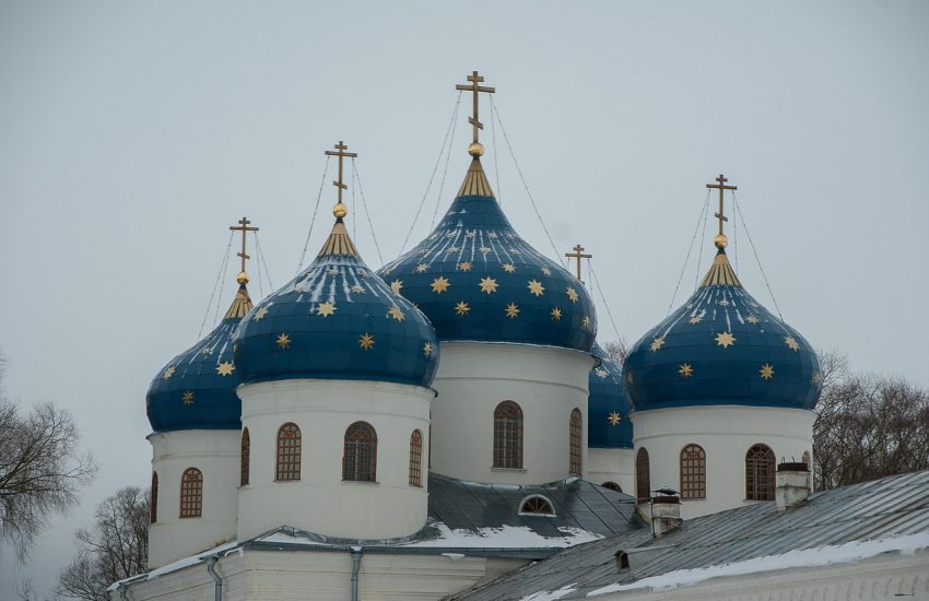 Central Veliky Novgorod near the Kremlin walls