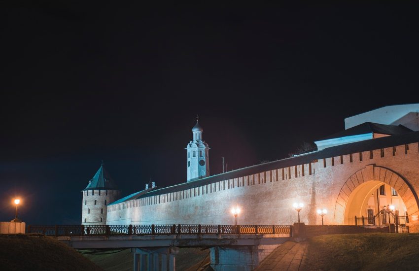 The Novgorod Kremlin beside the Volkhov River
