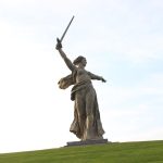 The Motherland Calls statue overlooking Volgograd