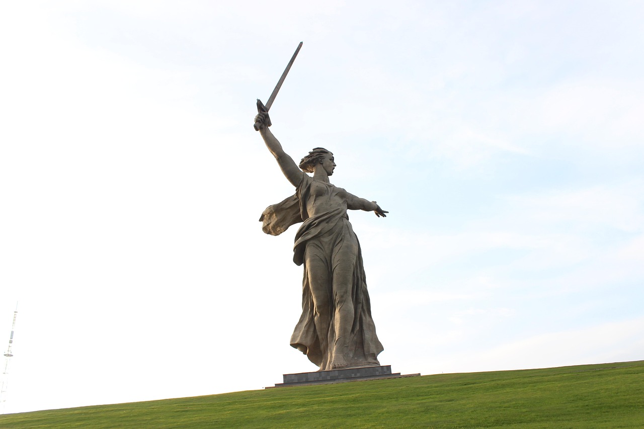 The Motherland Calls statue overlooking Volgograd