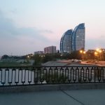 Volgograd embankment and buildings along the Volga River