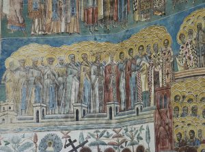 Frescoes on the walls of Voronet