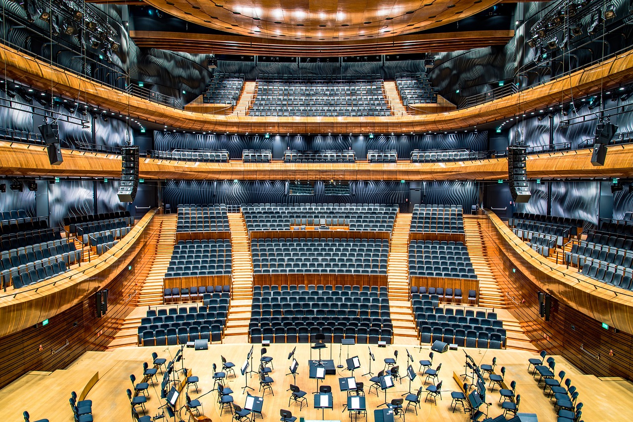 The seats and stage of a grand West End theatre