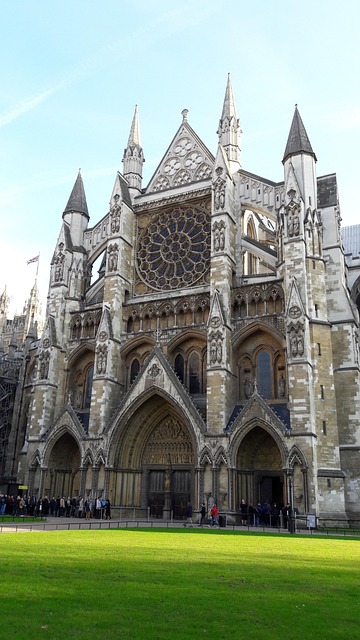 The Gothic facade of Westminster Abbey