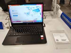 A Windows laptop on display