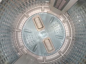 The drum inside a washing machine