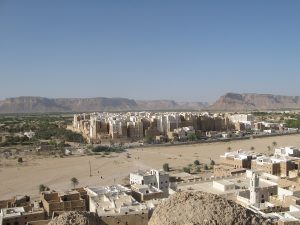 The mud brick tower houses of Shibam in the Hadhramaut valley, often called the Manhattan of the desert