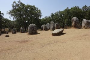 Weathered granite stones standing where they were raised thousands of years ago