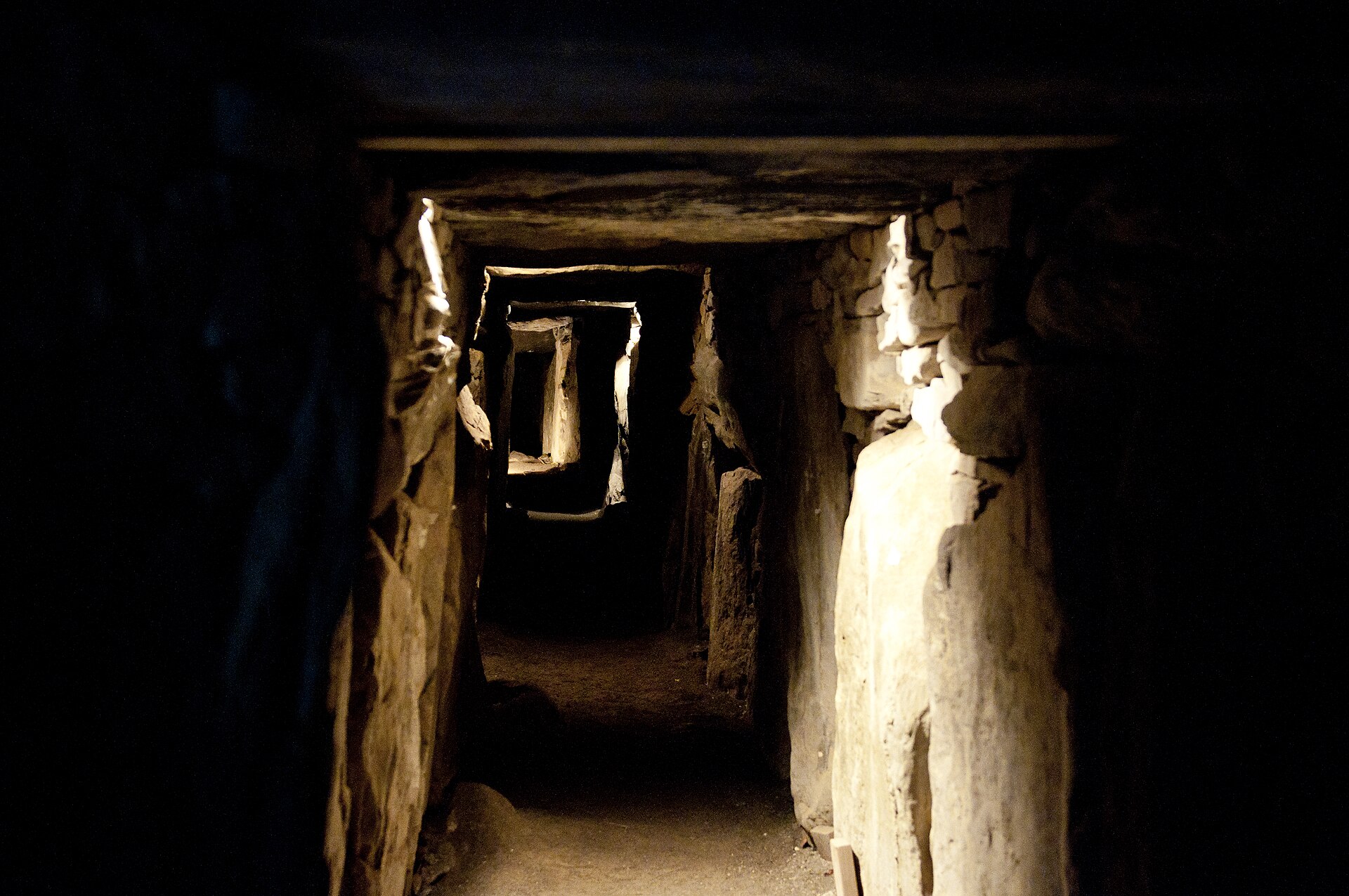 The stone-lined passage running into the heart of the tomb