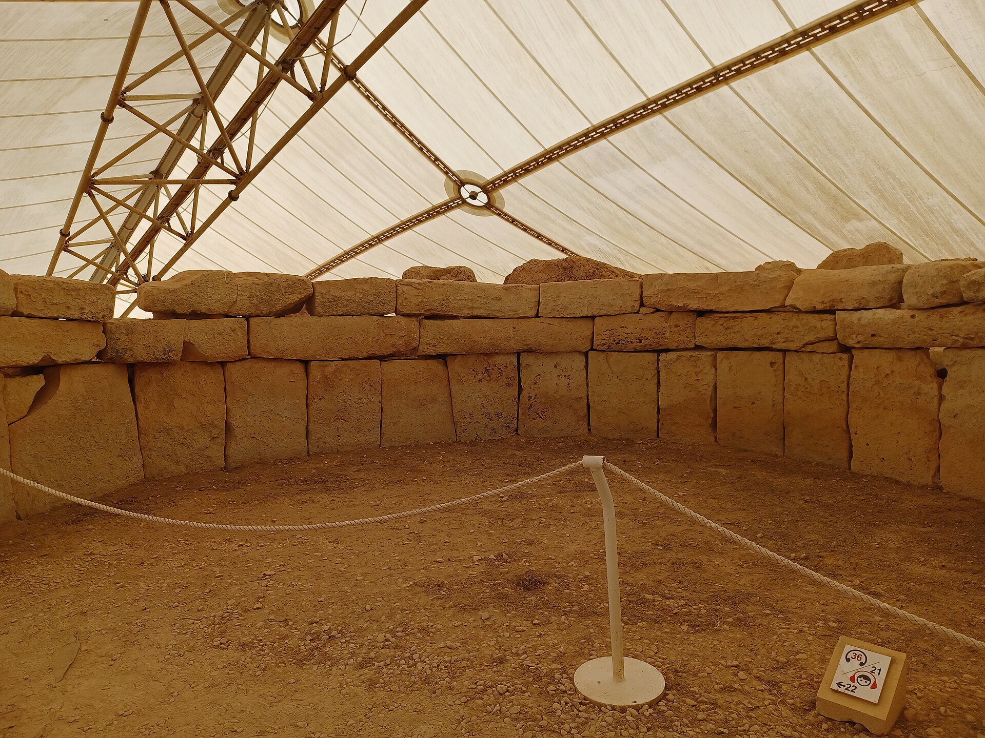 Great upright stones forming one of the temple apses at Mnajdra