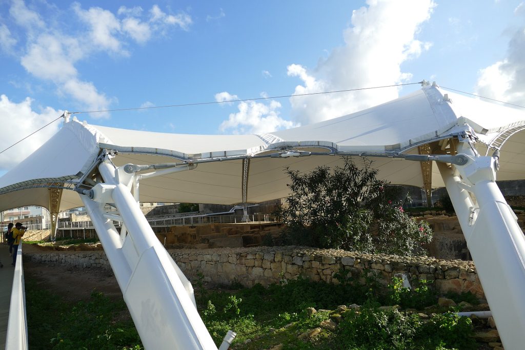 An overview of the sprawling Tarxien temple complex on Malta