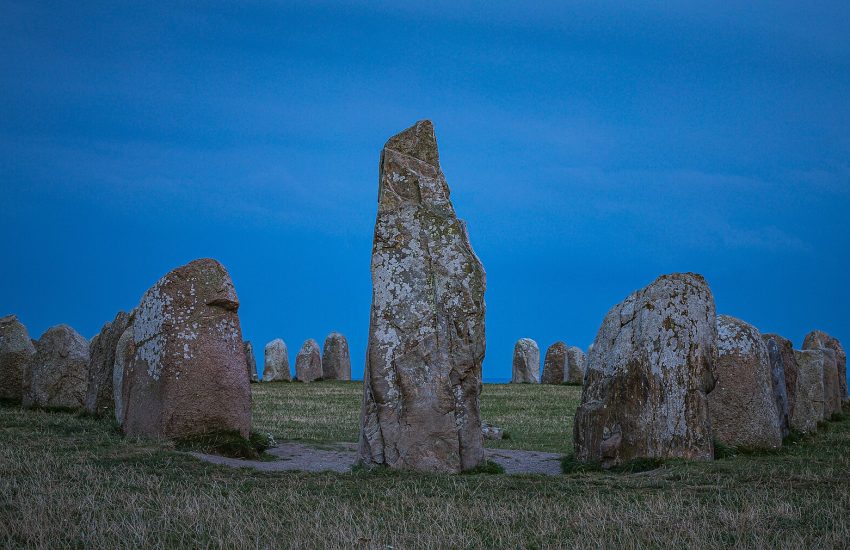 The great stone ship of Ale’s Stones set on its clifftop above the Baltic