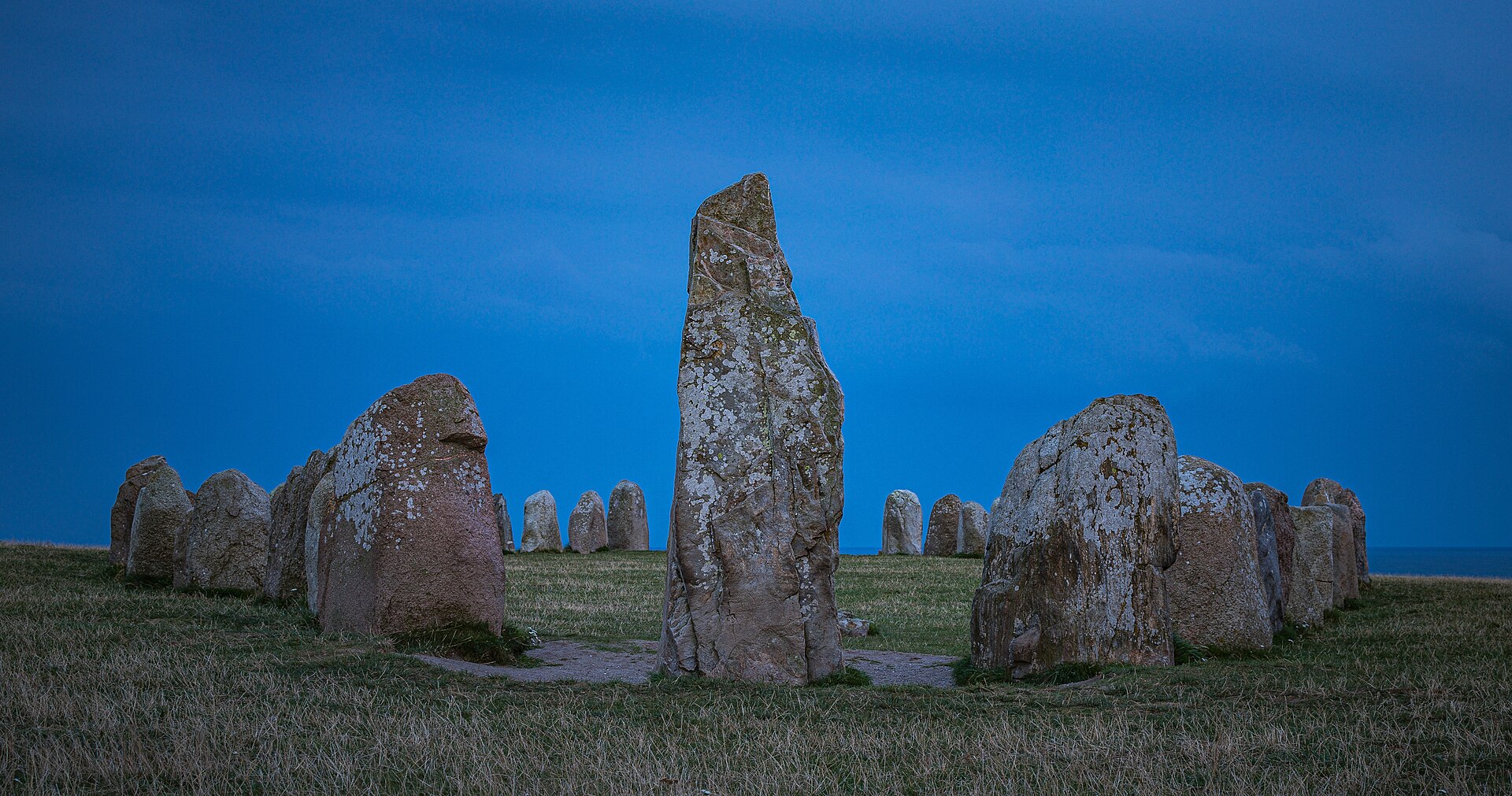 The great stone ship of Ale’s Stones set on its clifftop above the Baltic