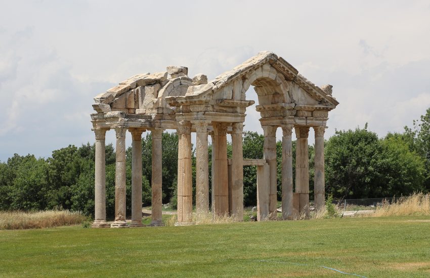 The monumental tetrapylon gateway at Aphrodisias